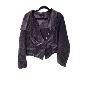 NWOT Womens Plus Moto Jacket Bryant Fine Gray Corduroy Rocker Festival Y2K US/16